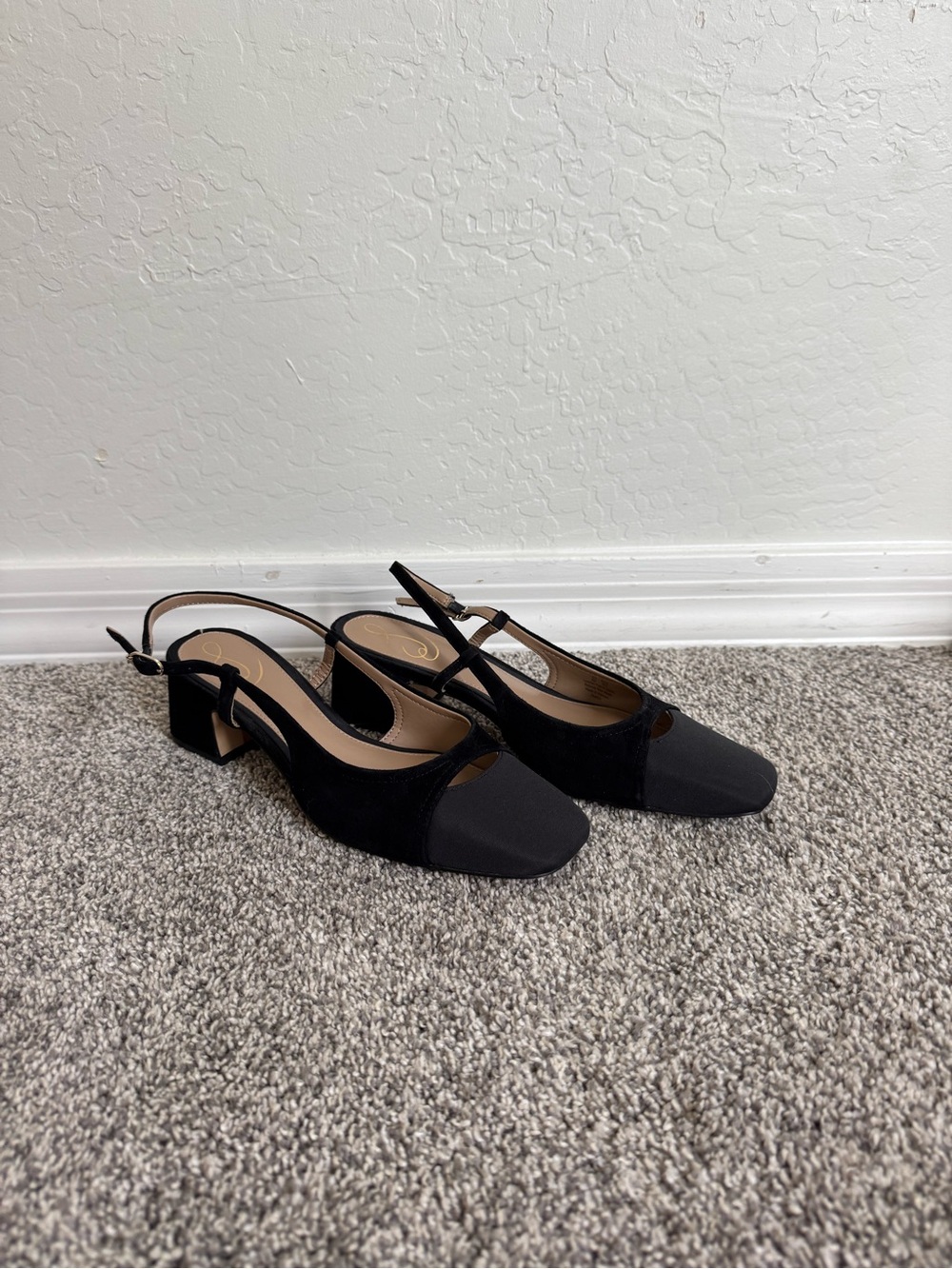 Sam Edelman Black Slingback Block Heel Pumps